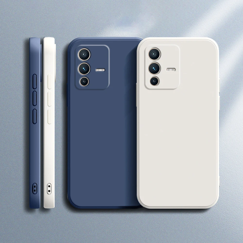 Мягкий Квадратный чехол из жидкого силикона для VIVO V23 Pro V23E V23Pro 5G Роскошная