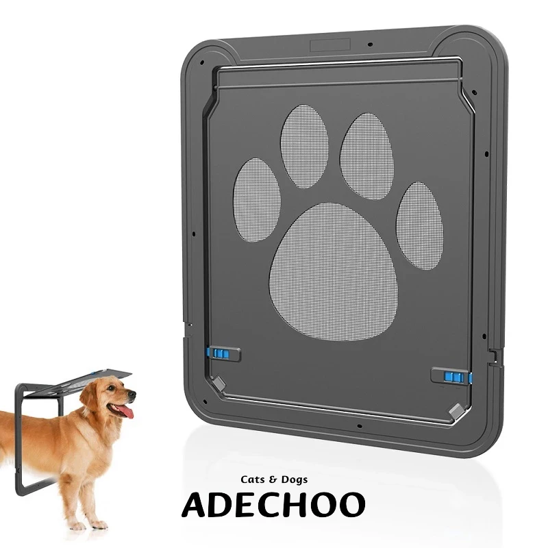 

Lockable Puppy Safety Magnetic Flap Pet Screen Doors Dog Cat Screen Door Interior Free Entry and Exit Gate for Large Medium Dogs