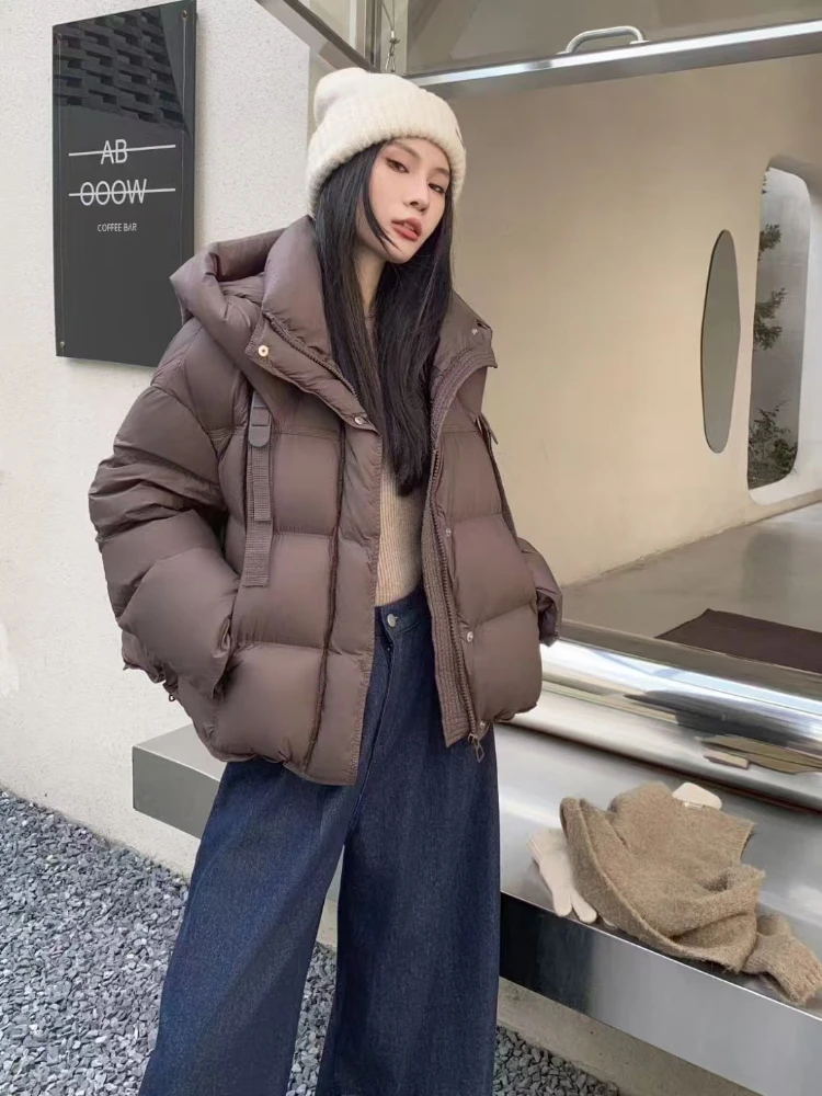 2024 новый зимний пуховик женский утолщенный белый утиный пух куртка-пуховик с