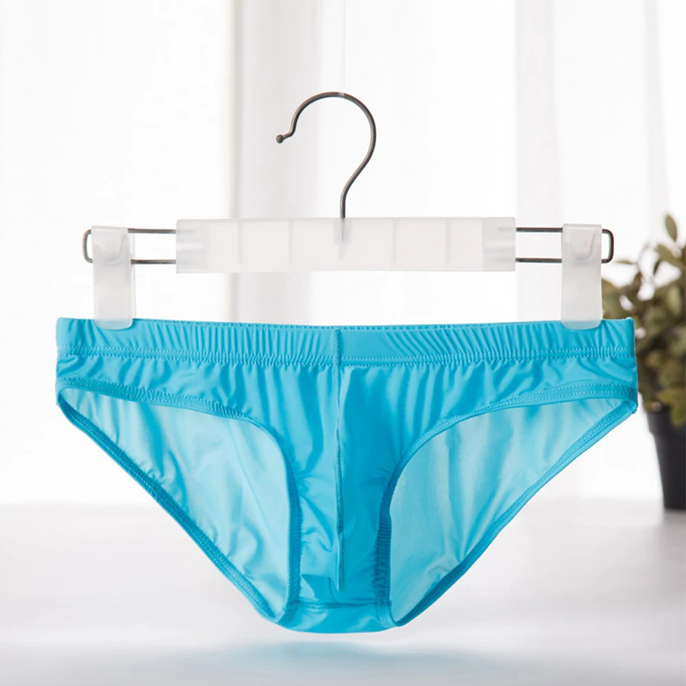 

Mens Solid Briefs Sexy Wet Look Panties Transparent Thin Trunks Shorts Underwear