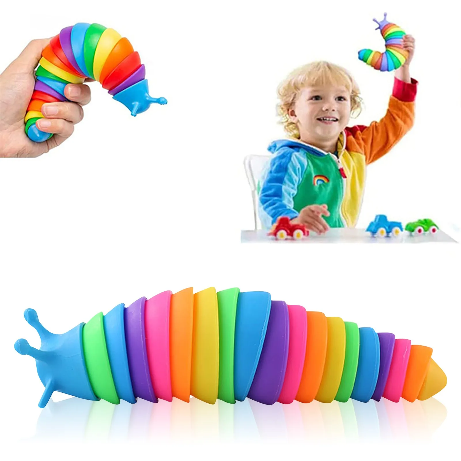 

Funny Fidget Slugs Articulated Sensory Slug Toy Realistic Worm Caterpillar Fidget Toys For Kids Adults Adhd Autism Stress Relief