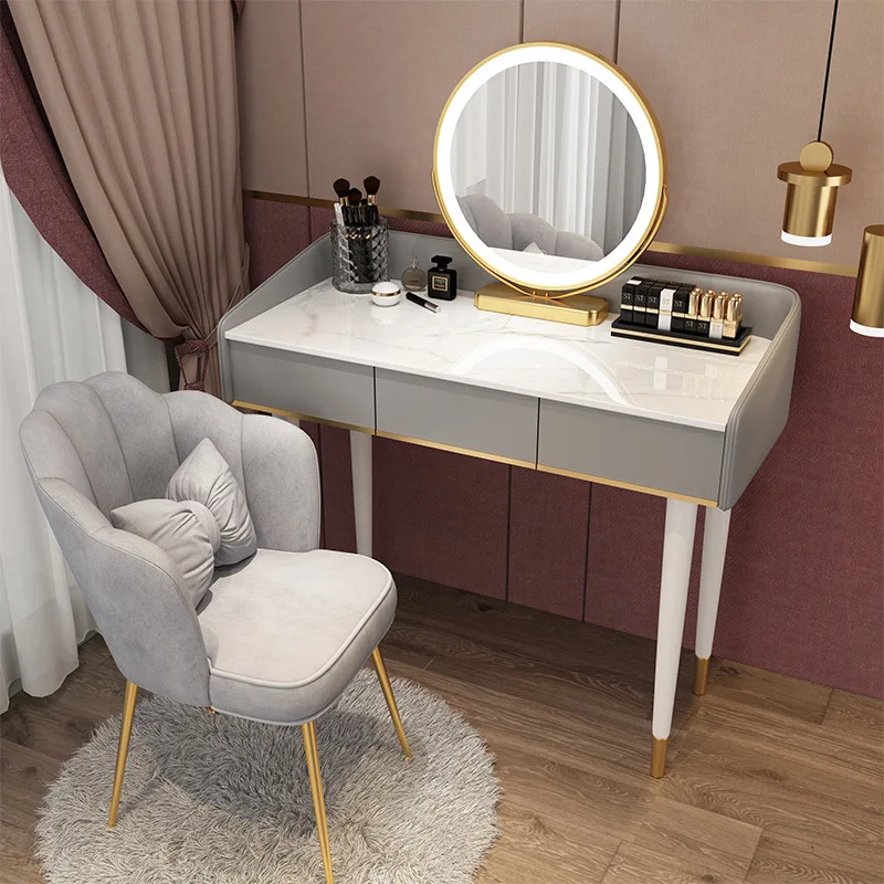 

Роскошный туалетный столик для спальни, семейный современный простой женский стол с зеркалом, мебель для макияжа, деревянный
