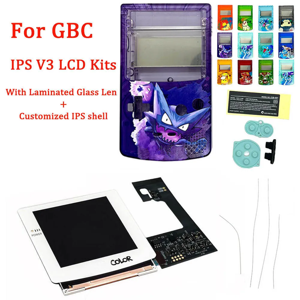 

White IPS Pre Laminated LCD Screen Kits with Variable Light Logo for GBC 2021 IPS V3 Pre-Laminated LCD Kits with Housing Shell