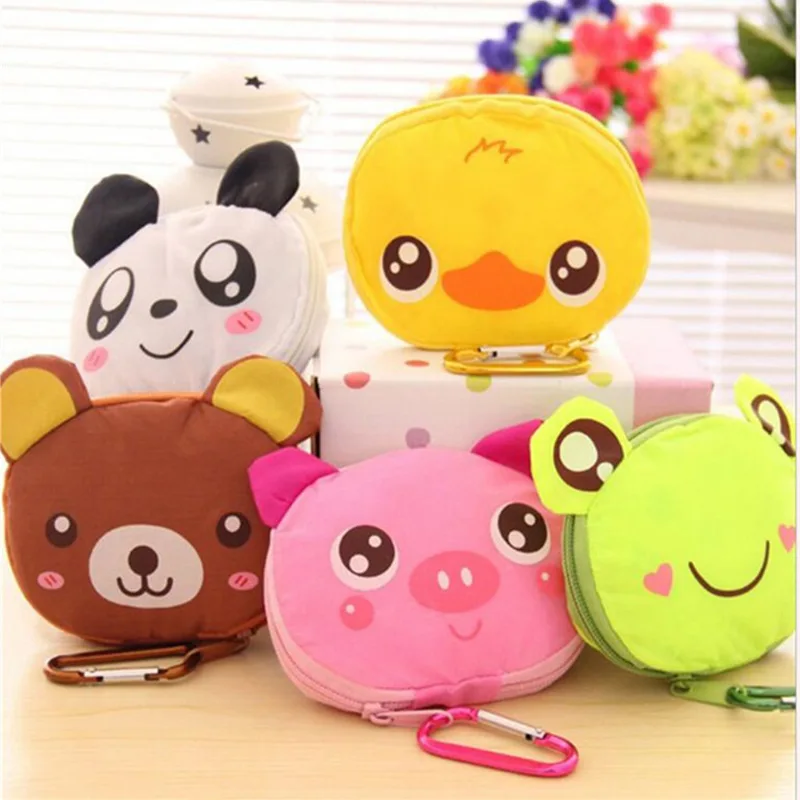 

Cartoon Animal Zipper Folding Portable Panda Large Capacity Environmental Protection Portable Storage Supermarket Shopping Bags