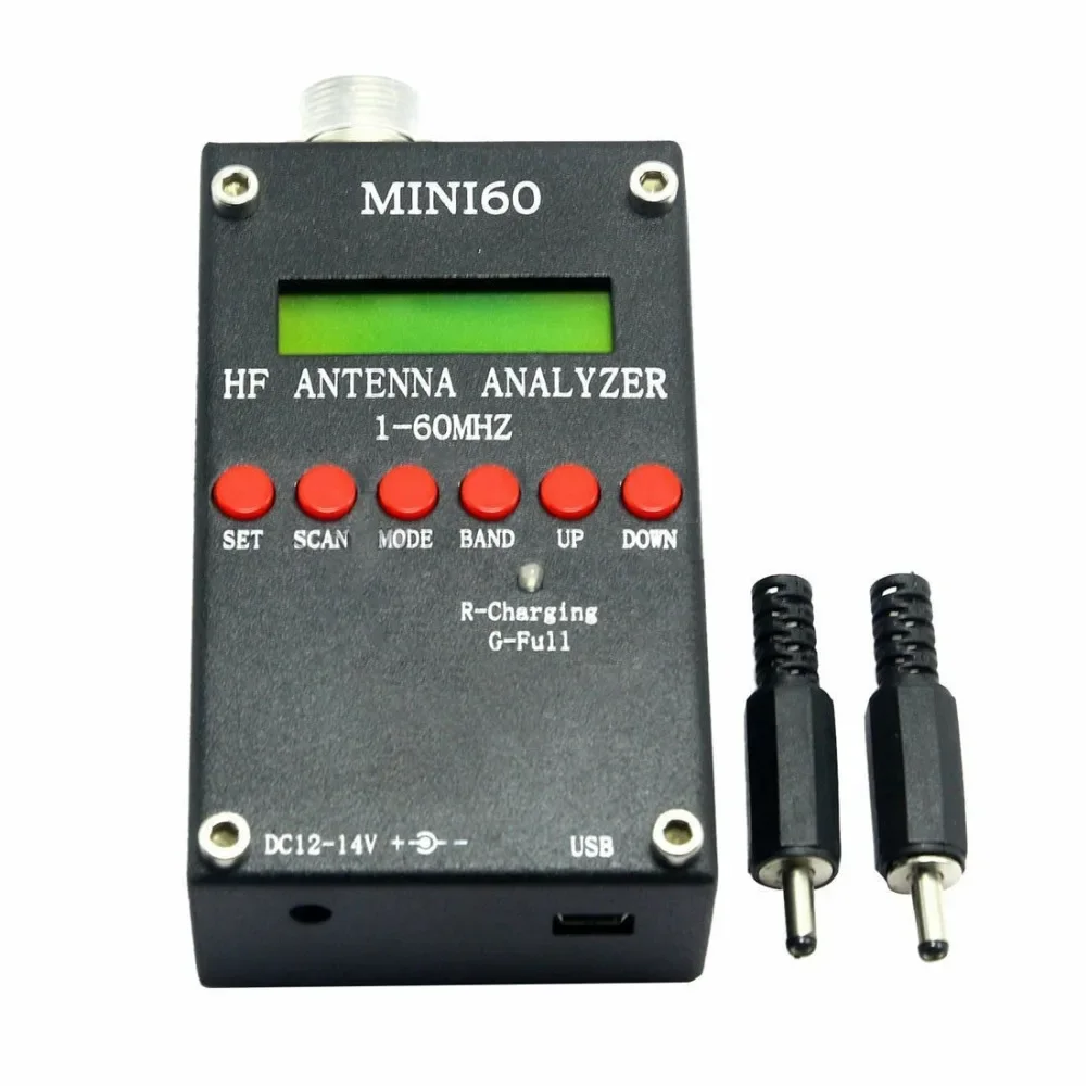 Фото Mini60 Sark100 1-60 МГц HF ANT SWR Антенный анализатор + Bluetooth + приложение Android + аккумулятор + программное обеспечение для ПК для любителей радиолюбителей №1