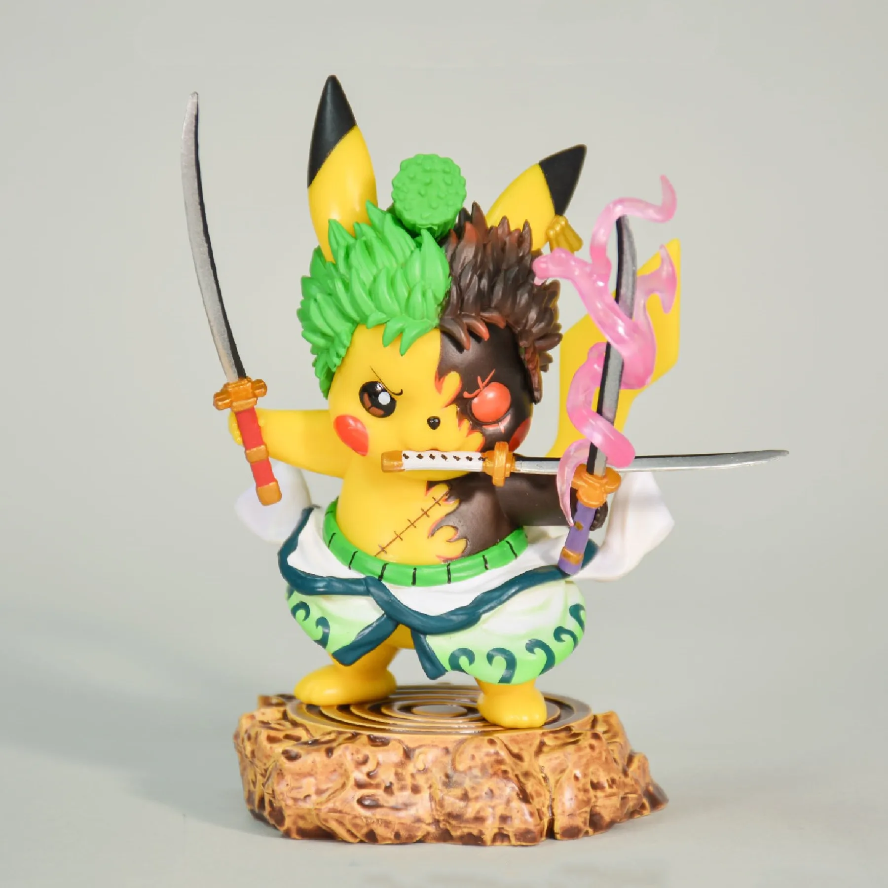 

NEW Pokemon Pikachu Cosplay Roronoa Zoro ONE PIECE GK Collection Birthday Gifts Anime Decoration Action Figure Statues