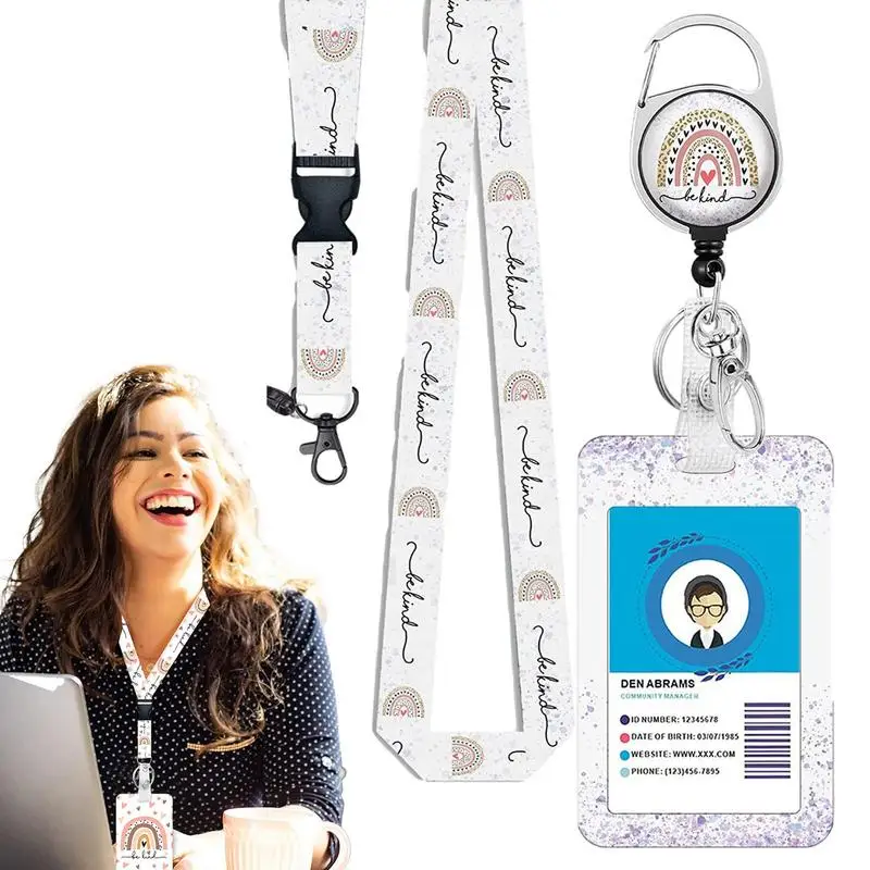 

ID Badge Holder With Lanyard Cute ID Badge Holders With Adjustable Lanyards Christmas Gifts For Storing Badge Name Tag Credit
