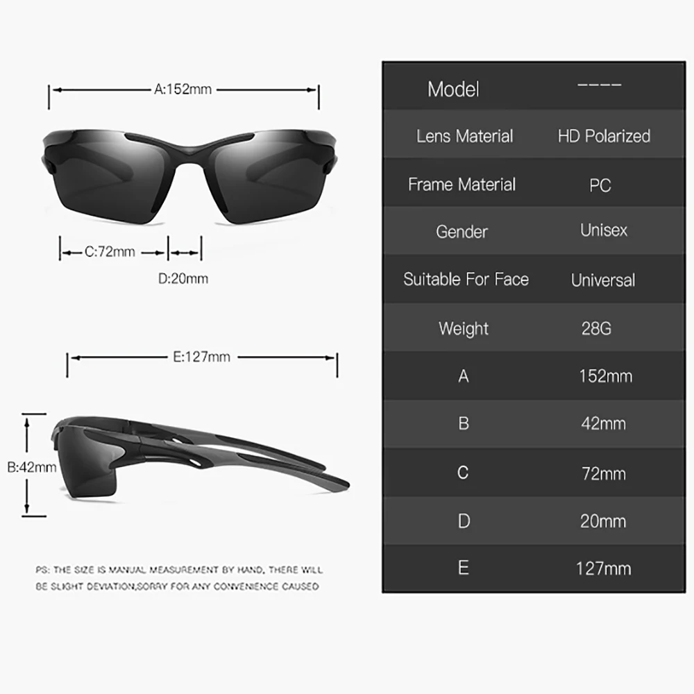 Polarized Sunglasses Men Women Sun Glasses Cycling Hiking Fishing Outdoor Sports Glasses Men's Driving Shades UV400 Eyewear