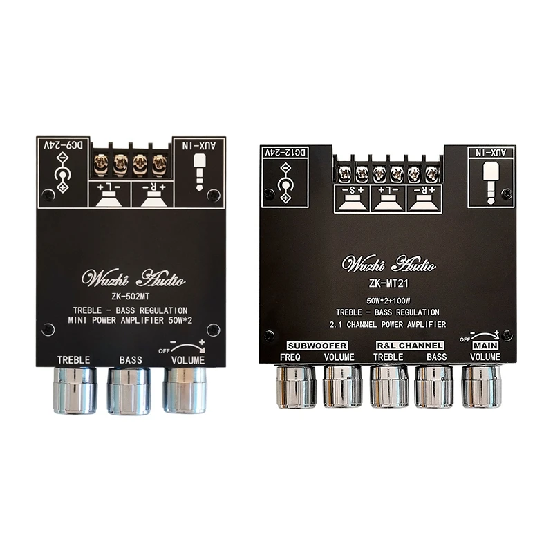 

2PCS ZK-502MT Bluetooth 5.0 Subwoofer Amplifier Board With ZK-MT21 2.1 Channel Bluetooth 5.0 Subwoofer Amplifier Board