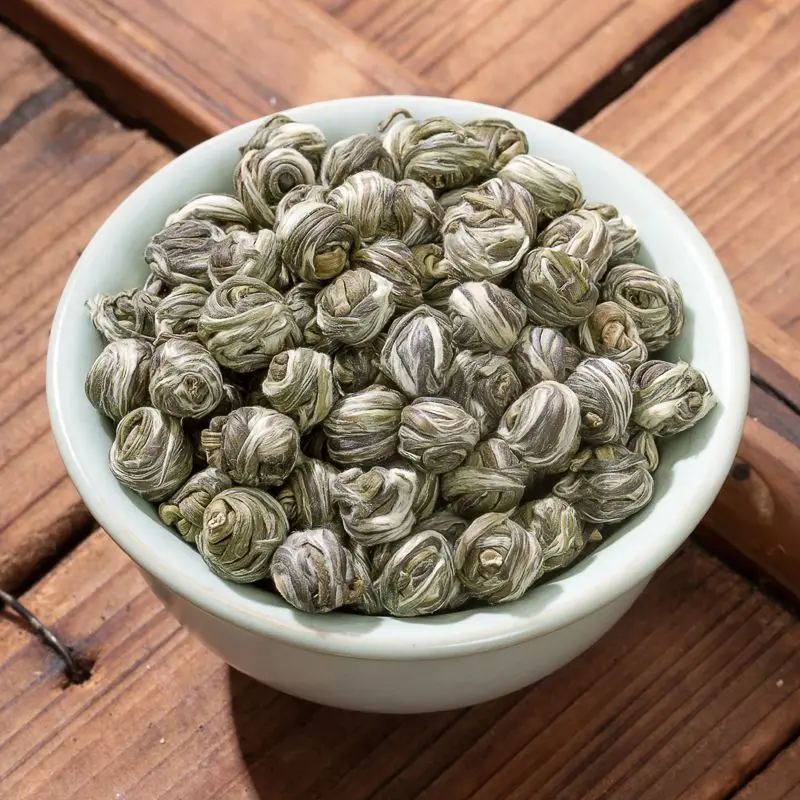 

Новинка 2022, жасминовый чай, зеленый чай, чай из жемчуга дракона, высококачественный чай со вкусом Лучжоу, большой вышитый чайник с белыми вол...