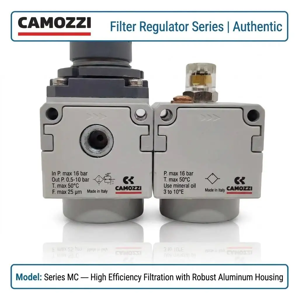 Фото Новый фильтр-регулятор Camozzi MC104-D00 G1/4 25 мкм для подготовки пневматического воздуха, итальянское качество MC104-D00 №3