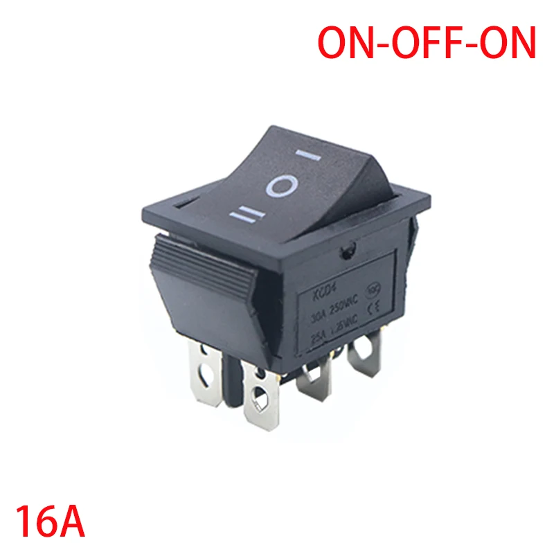 

Переключатель KCD4 3 положения черный пластик 16A/250V