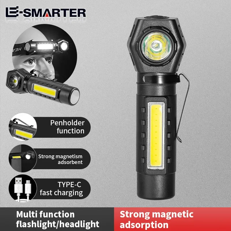 Outdoor Headlights Long Endurance Strong Light LED Rechargeable Mounted Ultra Bright Magnetic Pen Holder Dual Purpose Flashlight