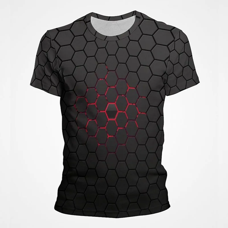 

Hexagon Honeycomb Hive T Shirt Men Women Fashion Short Sleeve Men's T-shirt Summer Casual Streetwear Tops Tee Clothes