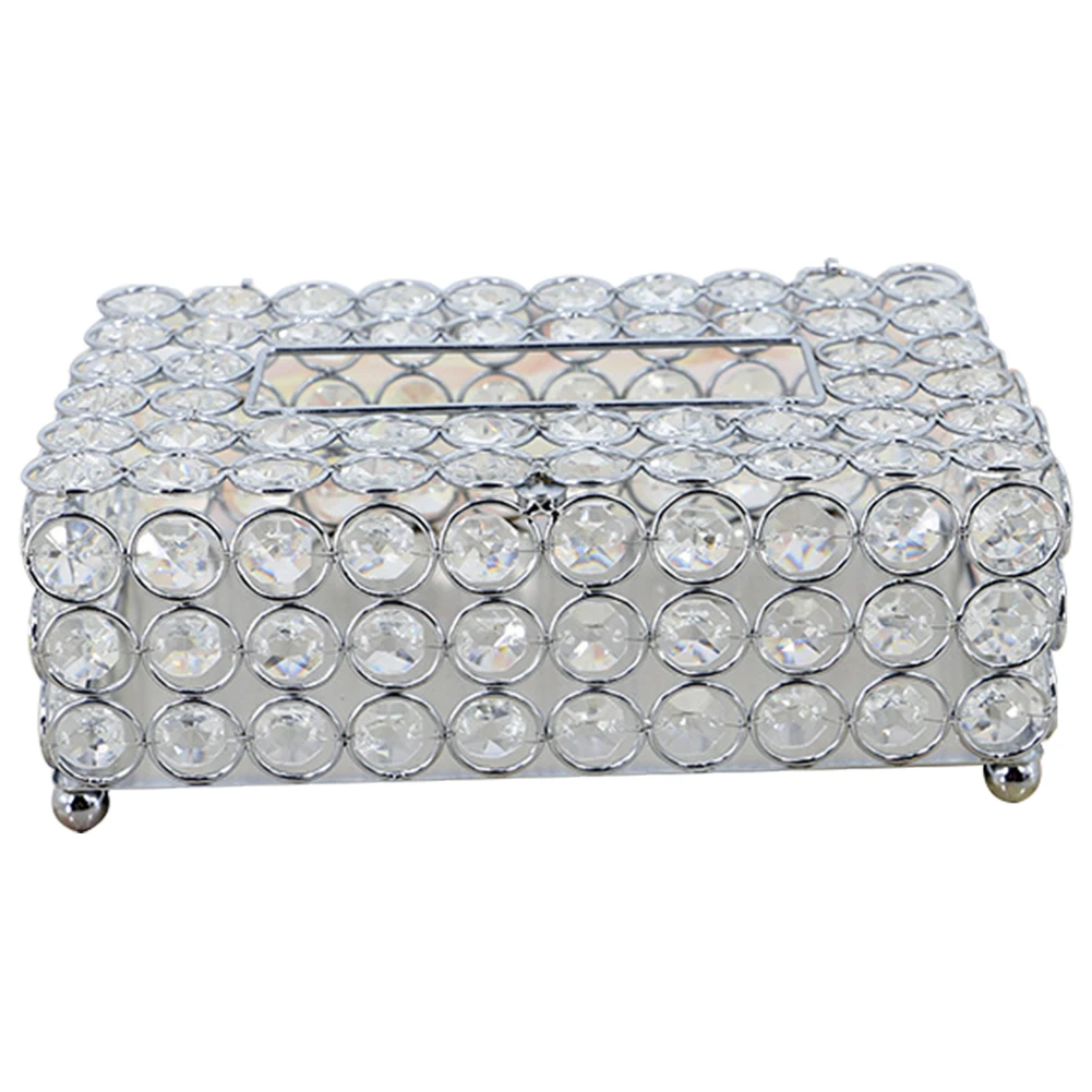 

Hotel Napkins Container Crystal Tissue Box Organizer Paper Storage Holder Rectangular Living Room Wet Wipes Home Decor Office
