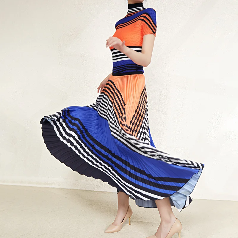 

Ruffled Retro Crowd Set Women's Spring/Summer New Design Sense Short Sleeve T-shirt 100 Ruffled Half length Dress