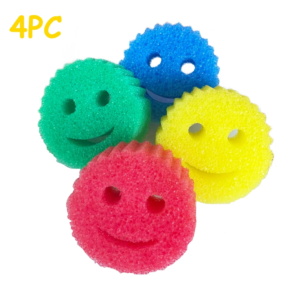 

4PCS Creativity Magic Dishwashing Sponge Household Kitchen Bathroom Cleaning Wipe Strong Miracle Temperature Sensing Sponge