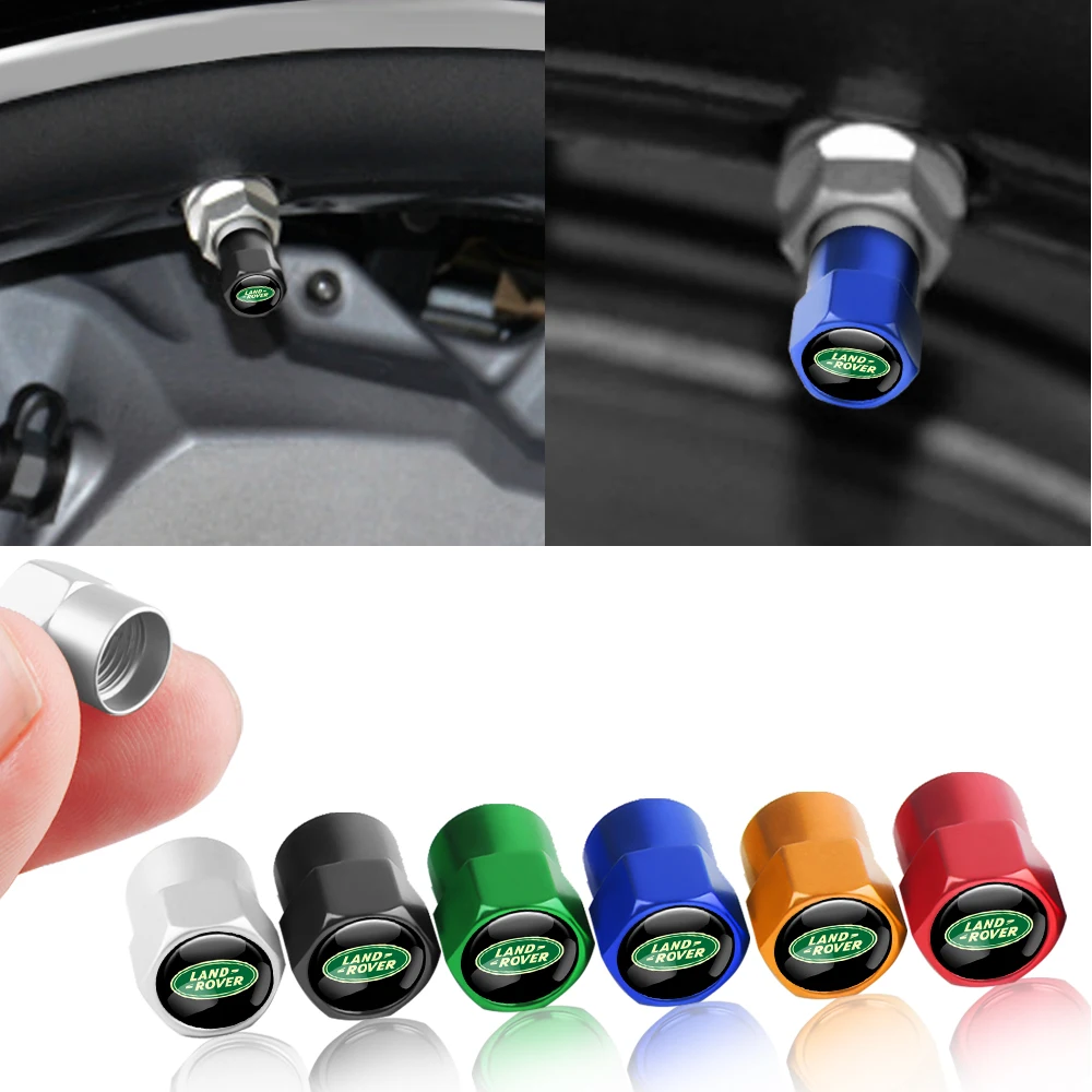 

Aluminum 4PCS Car Styling Wheel Tire Valve Stem Caps Cover For Land Rover LR4 LR3 LR2 Range Evoque Defender Discovery Freelander