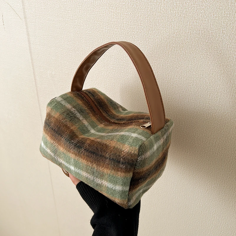 Сумка из шерстяной ткани с верхней ручкой в стиле пэчворк женские сумки