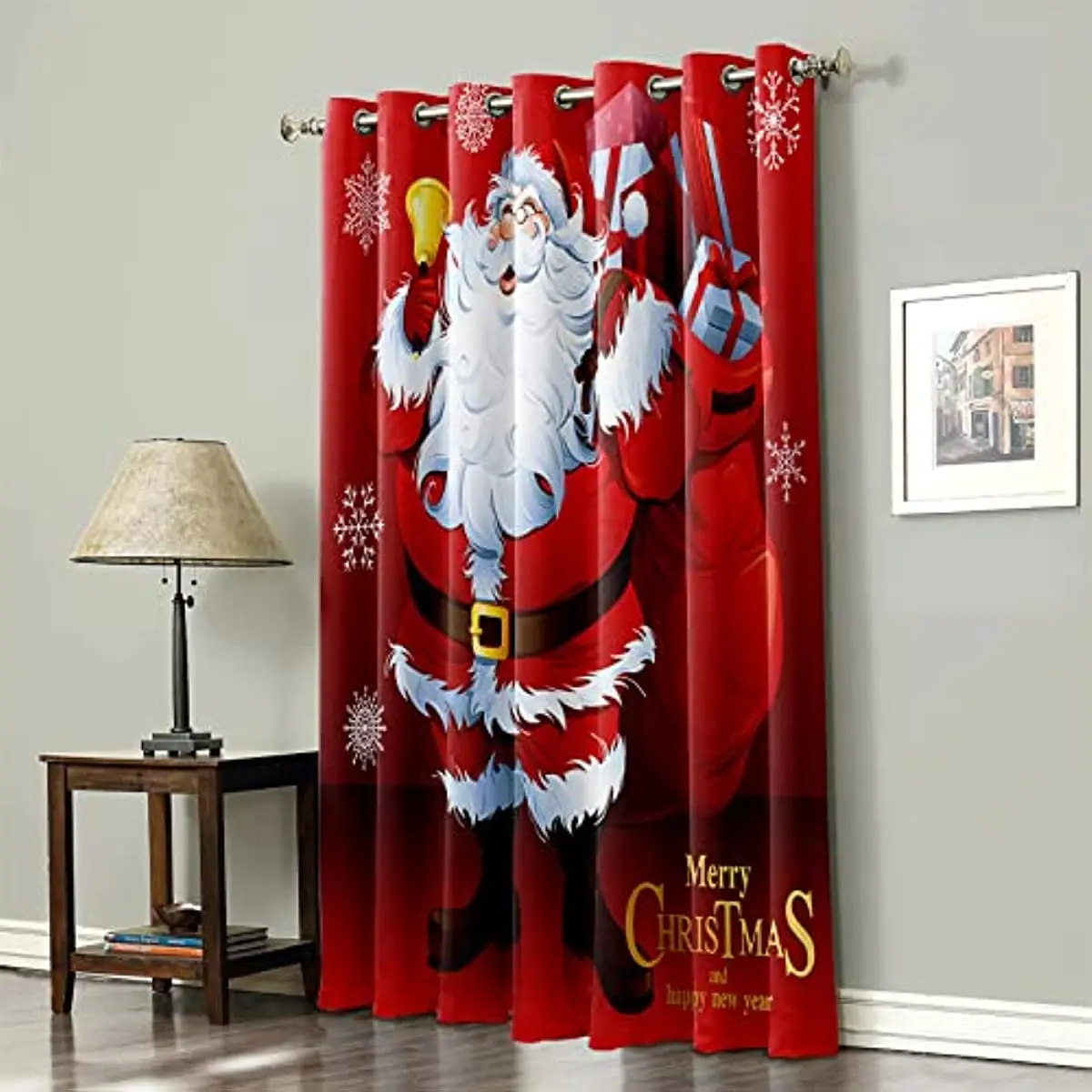 

Santa Claus Christmas Decoration Christmas Blackout Curtains 3D Print Window Curtain Bedroom Living Room Decor Window Treatments
