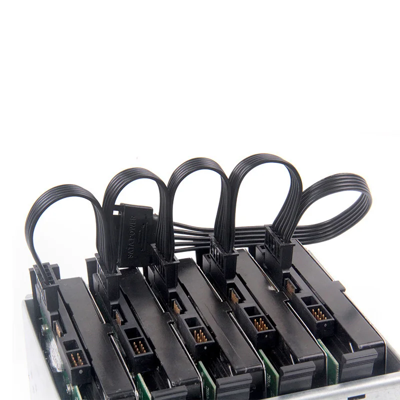 

1 To 5 Computer 15pin Sata Female To 5 SATA Male Right Angel Power Supply Cable