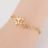 wangao new fashion temperament simple ladies wild spring bracelet female stainless steel butterfly bracelet valentines day gift