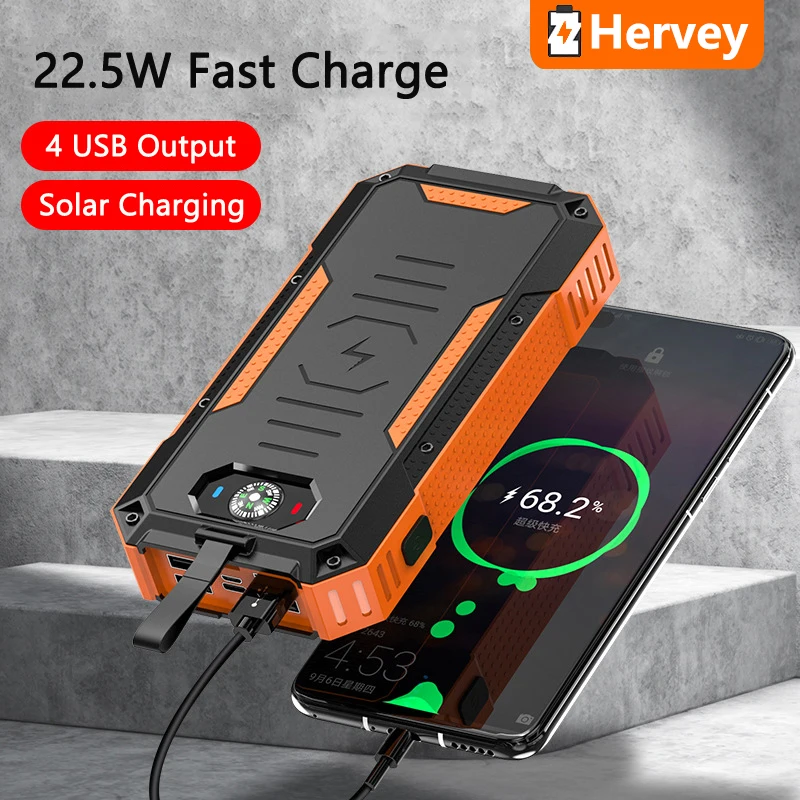 Внешний аккумулятор на солнечной батарее 15 Вт быстрая Беспроводная зарядка Qi для