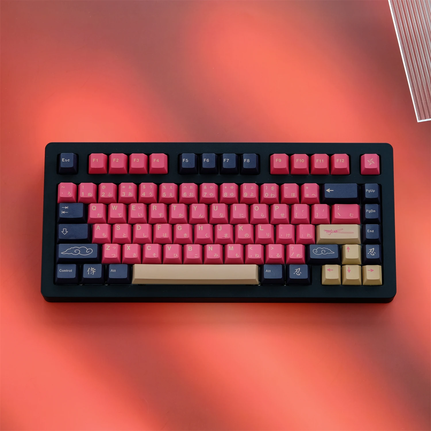 

GMK Red Samurai Keycaps 129 Keys/Set PBT Cherry Profile Dye Sublimation Keyboard Keycaps for MX Switch Mechanical Keyboard