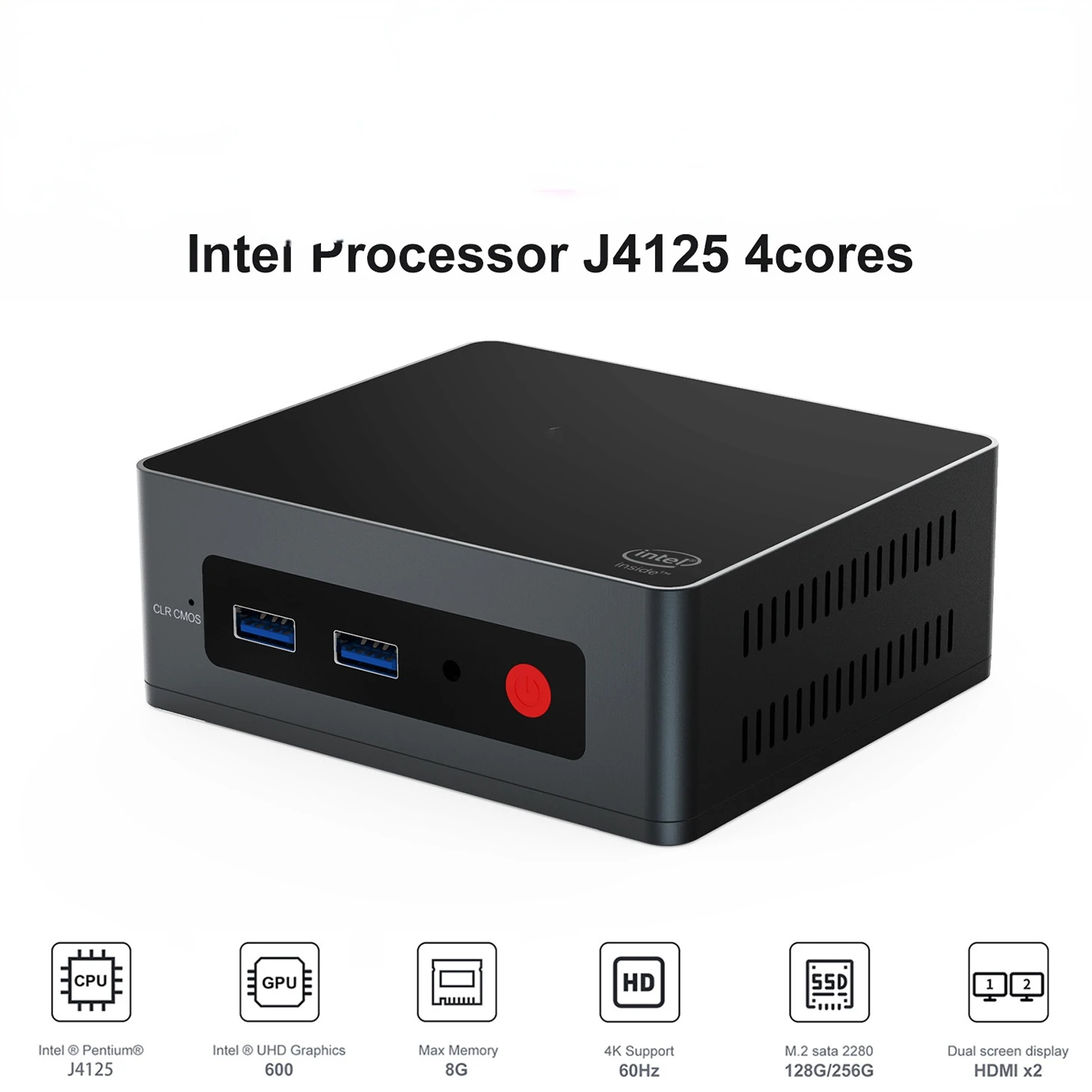 

Beelink gk mini pc intel celeron j4125 8gb ddr4 128gb/256gb ssd windows 11 pro wifi duplo, 4k uhd win10 desktop nuc gigabit lan