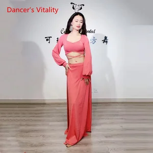 Belly Dance Suit for Women Wholesale Clothing Women Set Long Sleeves Top+split Long Skirt Female Oriental Dance Clothing Outfit