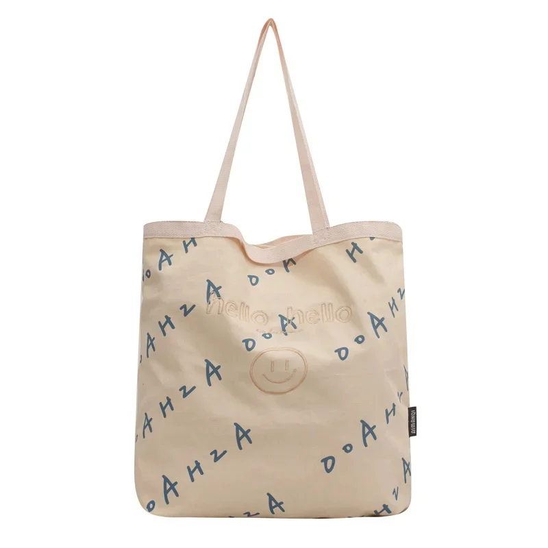 

Large Size Famale Casual Canvas Fabric Top-handle Tote Bag Women Street Fashion Cotton Big Size Soft Cloth Handbag Shopping Bag