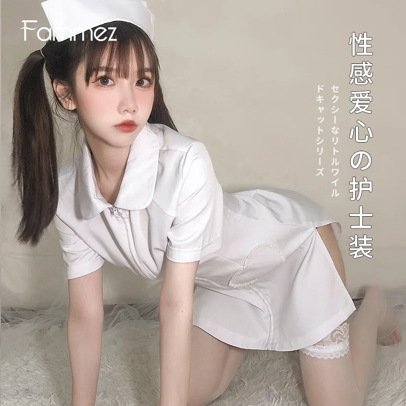 

Large sexy underwear cos performance maid nurse uniform temptation suit angel in white role play 203