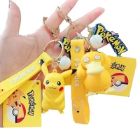 genuine pokemon action doll pikachu up to duck cute anime cartoon model car key chain bag ornaments