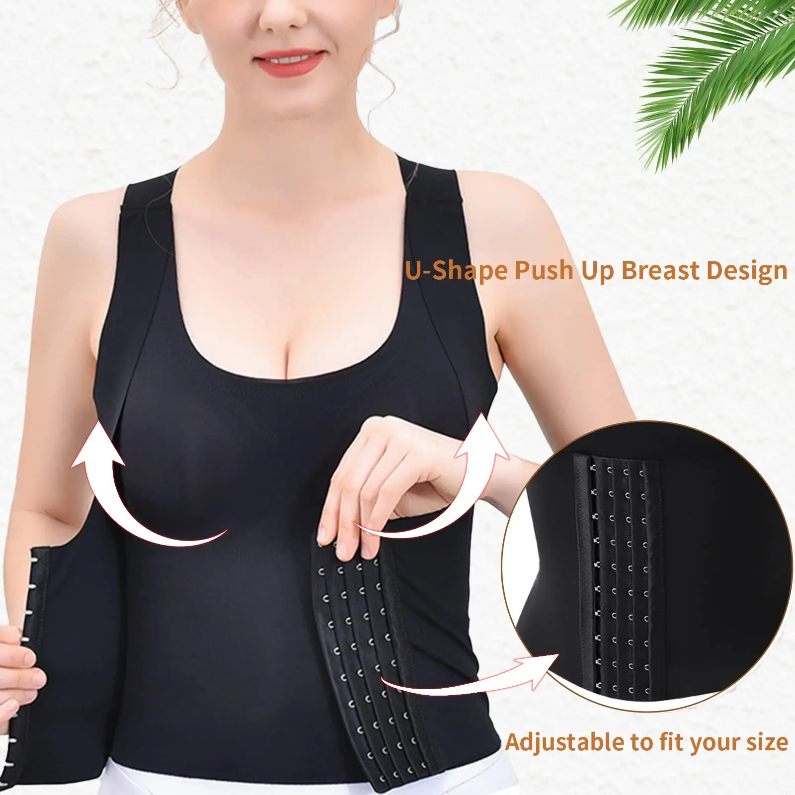 Snatch Bra 3-in-1 Waist Trainer Bra Women's Shapewear Corset Shaper Push Up Waist Buttoned Bra Shapewear Belly Sheath Corrective
