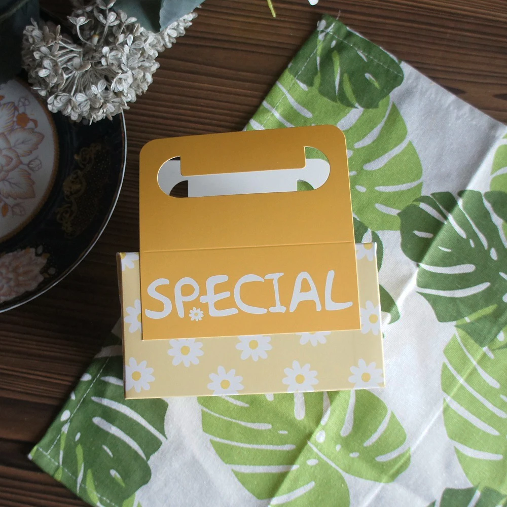 16*10*9 см 10 шт. желтая зеленая Цветочная бумажная коробка с ручкой Baby Shower свадебные