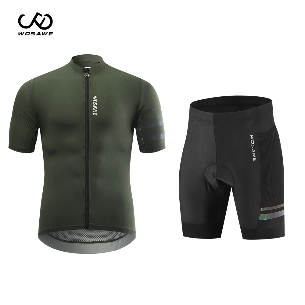 

WOSAWE Summer Cycling Jersey Sets Men Pro team Short Sleeve MTB Bike Cycling set Breathable bicicleta Bicycle Clothes Wear Suits