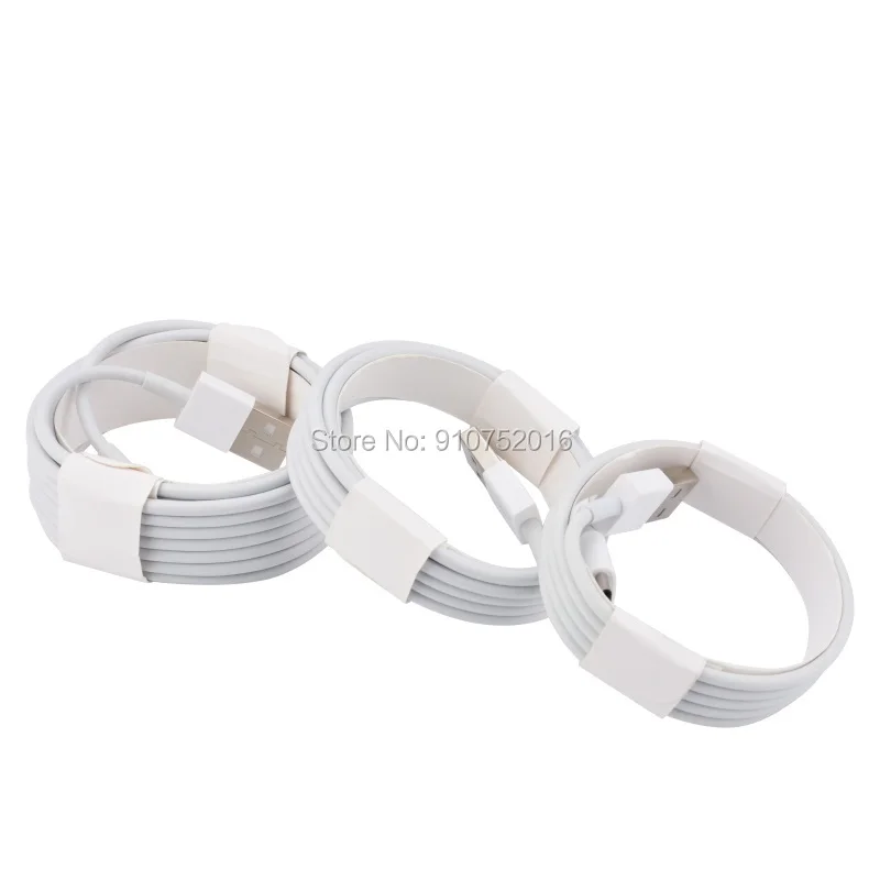 

50Pcs 2M 8Pin USB Charger Cable For i Xs X 8 7 6 Plus 6s 5 SE Data Charging Cord Work New System High Quality Phone Charge Wire