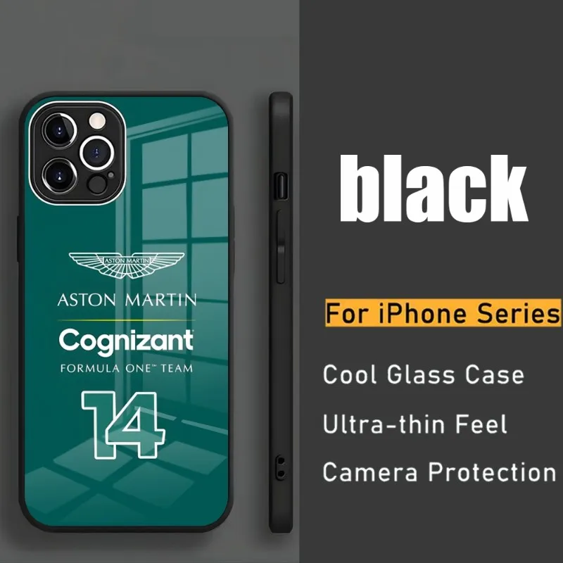 

Aston Martin F1 Race Team Alonso 14 Phone Case 2023 New For IPhone 14 Pro 13 11 12 XR XS MAX 7 8 X Plus 13 Tempered Glass Covers