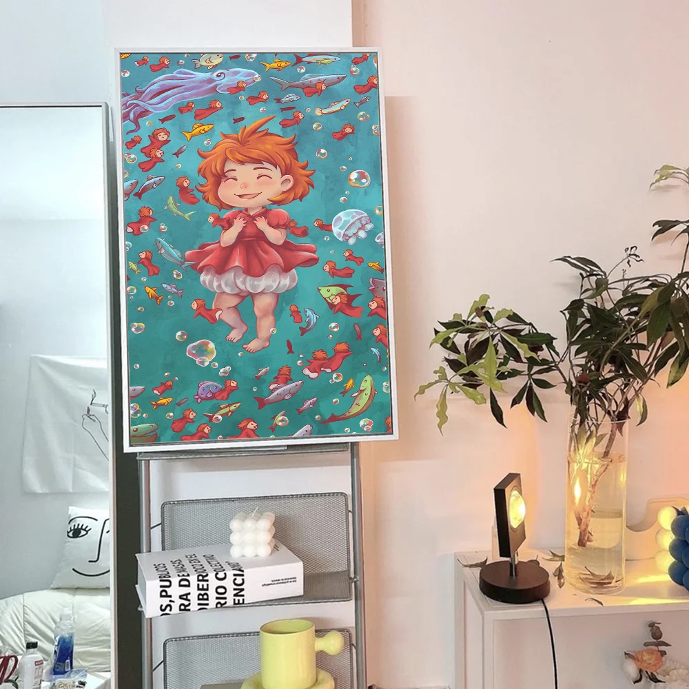 Ponyo On The Cliff хорошее качество принты и постеры винтажный декор для комнаты бара