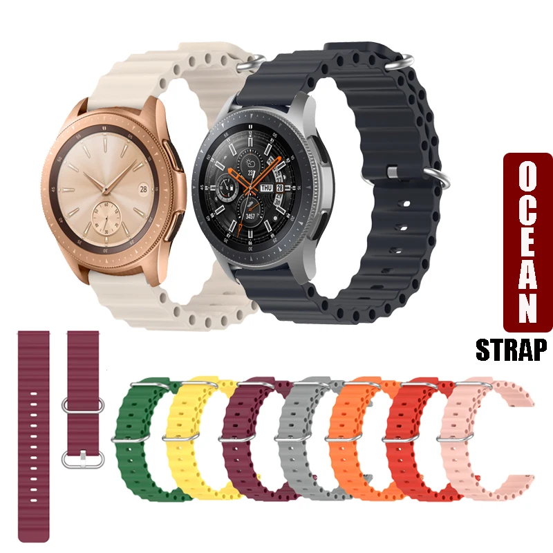 

Ремешок силиконовый для Samsung Galaxy Watch 42 мм 46 мм, браслет для часов 3 Watch4 Watch5 Pro / Huawei Watch GT2 GT3 Pro, 20 мм 22 мм