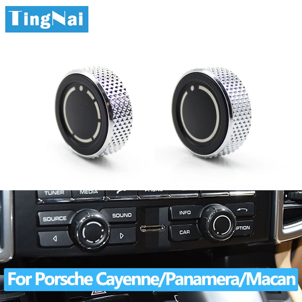 

Audio Volume Radio Knob Cover CD Multi-Media Control Switch Button For Porsche Cayenne 7P5 Panamera 970 Macan 95B 95B9195