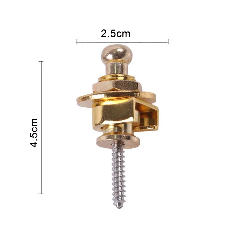 Набор из 2 штук Замок для ремня для гитары - кнопка для всех акустических, электрических и бас-гитар 3 цвета Гитарра