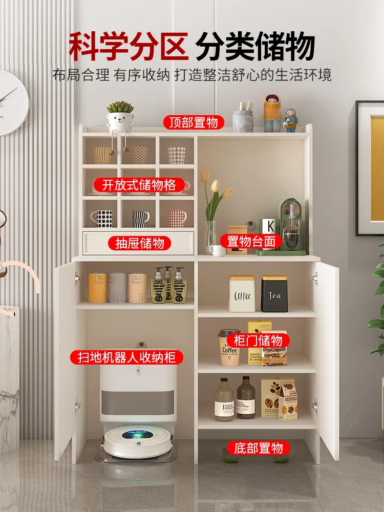 Гостиная Кремовый стиль Боковой шкаф Дисплей Деревянный винный Кухня Кофе