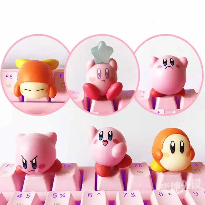 Kawaii Kirby колпачки для клавиш креативные трехмерные аниме периферийные устройства