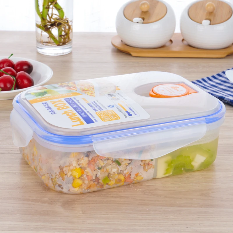 

New Lunch Box Microwave Oven Heating Lunch Box Student Adult Plastic Lunch Box Fresh Simple Keeping Box Partition Grid Canteen