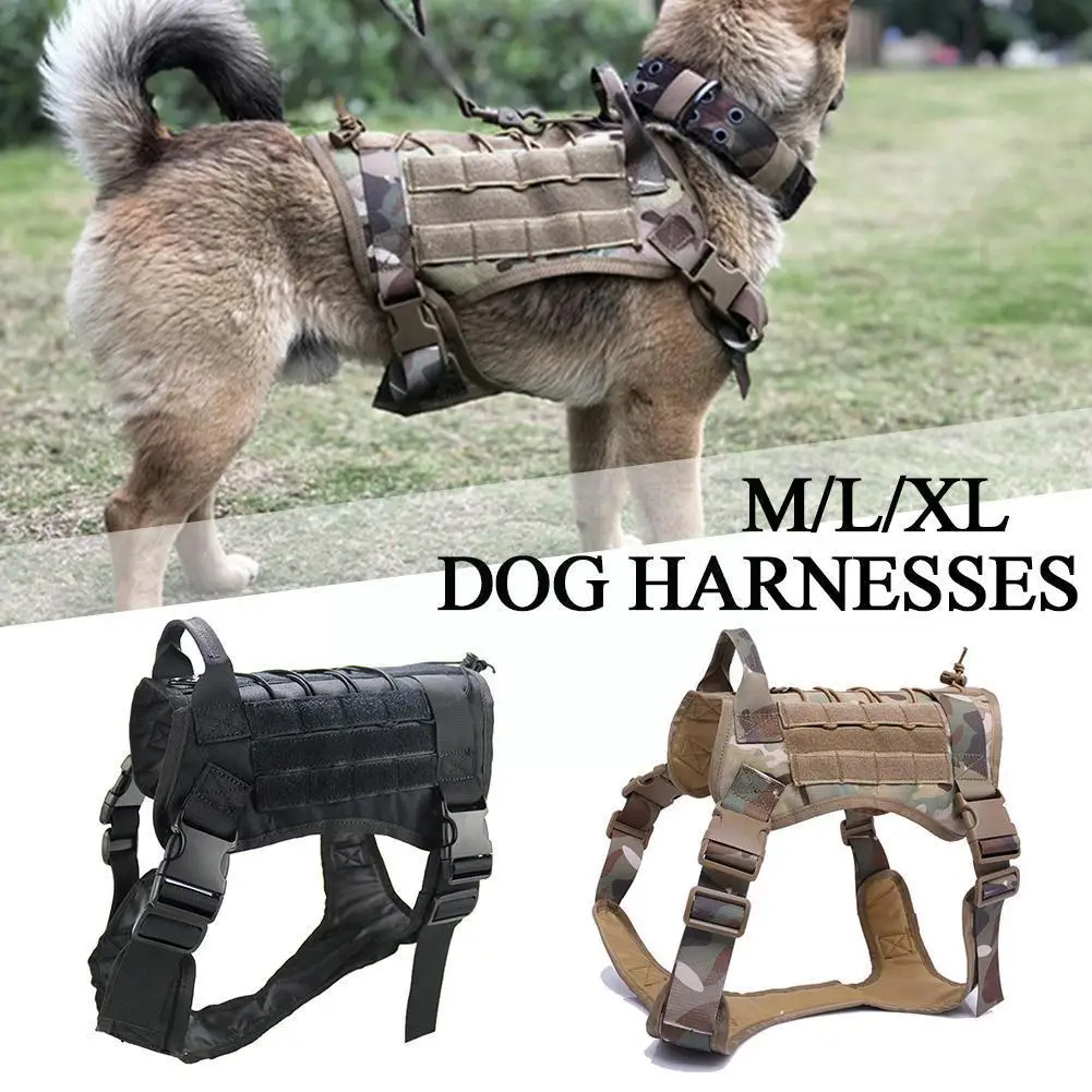

Тактическая шлейка для собак, тренировочный жилет для больших собак, Регулируемый военный жилет для собак, шлейка для тренировок и охоты Q3J4