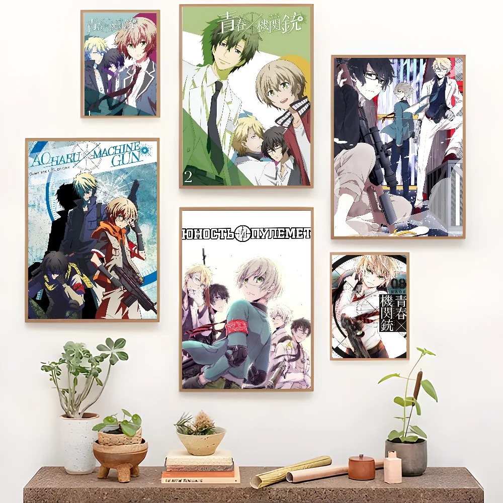 Классические постеры с фильмами Aoharu X Machinegun винтажные наклейки для декора