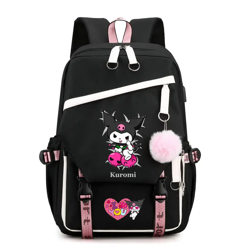 Школьные ранцы Kuromi Melody для мужчин и женщин вместительные уличные дорожные