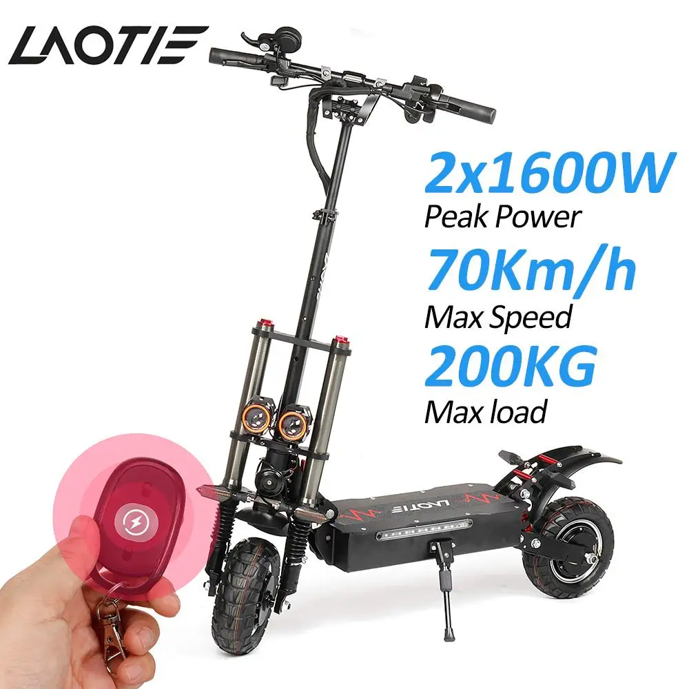 

LAOTIE T30 3200W Electric Scooters 52V/33.6Ah Battery Adult Electric Scooter 70km/h Speed 120km Milage 10 Inch Off Road Tire