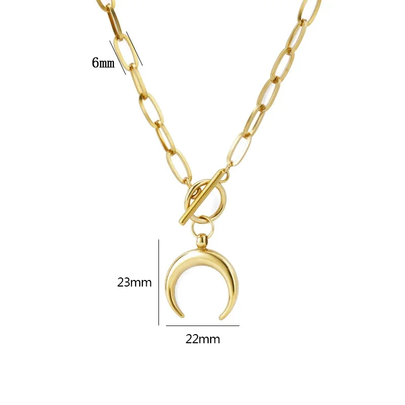 Ожерелья в форме полумесяца из нержавеющей стали металлическое ожерелье с